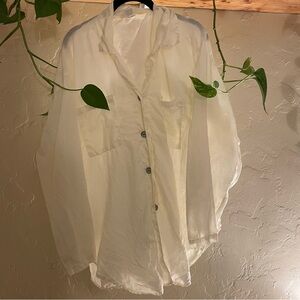 KLEEN 100% Linen Women's Elegant White Button-Down Shirt